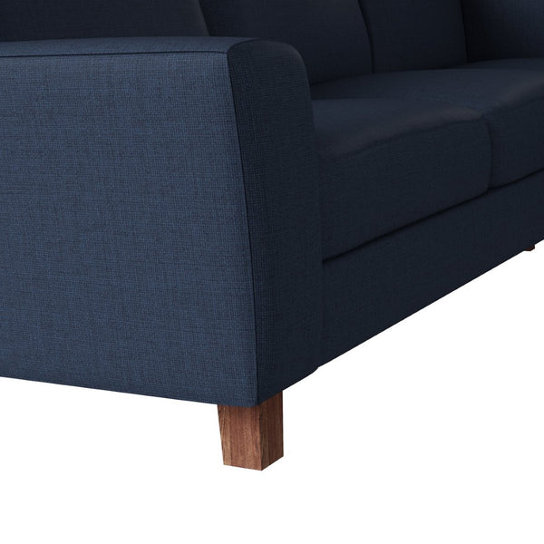 English Elm Modular L-shape Sectional Sofa Five Seat Woven Fabric Mid-century Tapered Wood Legs B127S00006