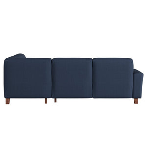English Elm Modular L-shape Sectional Sofa Five Seat Woven Fabric Mid-century Tapered Wood Legs B127S00006