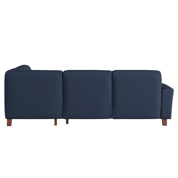 English Elm Modular L-shape Sectional Sofa Five Seat Woven Fabric Mid-century Tapered Wood Legs B127S00006