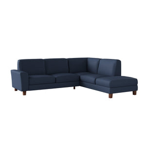 English Elm Modular L-shape Sectional Sofa Five Seat Woven Fabric Mid-century Tapered Wood Legs B127S00006