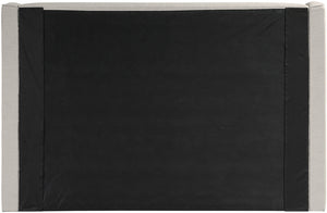 Meridian Furniture Kendall Winged Headboard Full Bed Linen Upholstered Frame for Modern Bedrooms B1282Beige-F