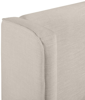 Meridian Furniture Kendall Winged Upholstered King Bed with Slatted Platform Base for Modern Bedroom Elegance Beige Linen Textured Fabric B1282Beige-K