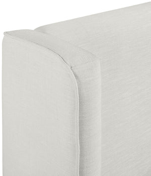 Meridian Furniture Kendall Winged Upholstered King Bed with Slatted Platform Base for Modern Bedroom Elegance Cream Linen Textured Fabric B1282Cream-K