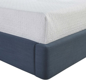 Meridian Furniture Kendall Full Bed with Winged Headboard in Navy Linen Fabric for Modern Bedrooms B1282Navy-F