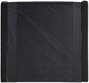 Meridian Furniture Kendall Winged Upholstered Twin Bed with Slatted Platform Base for Modern Bedrooms Black Velvet B1283Black-T