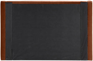 Meridian Furniture Kendall Wingback Full Bed Luxe Cognac Velvet Frame for Glam Bedroom Interiors B1283Cognac-F
