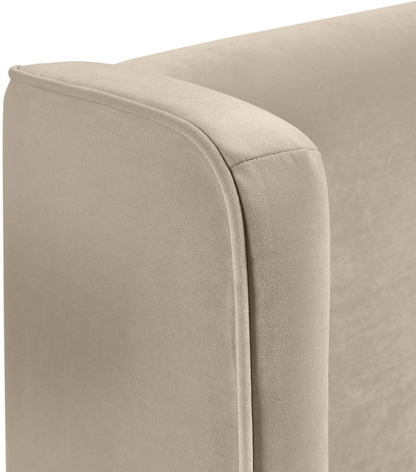 Meridian Furniture Kendall Wingback Full Bed Plush Velvet Upholstered Frame for Modern Bedrooms B1283Cream-F