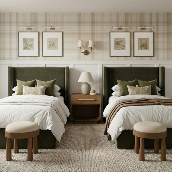 Meridian Furniture Kendall Winged Upholstered Twin Bed with Slatted Platform Base for Modern Bedrooms Green Velvet B1283Green-T