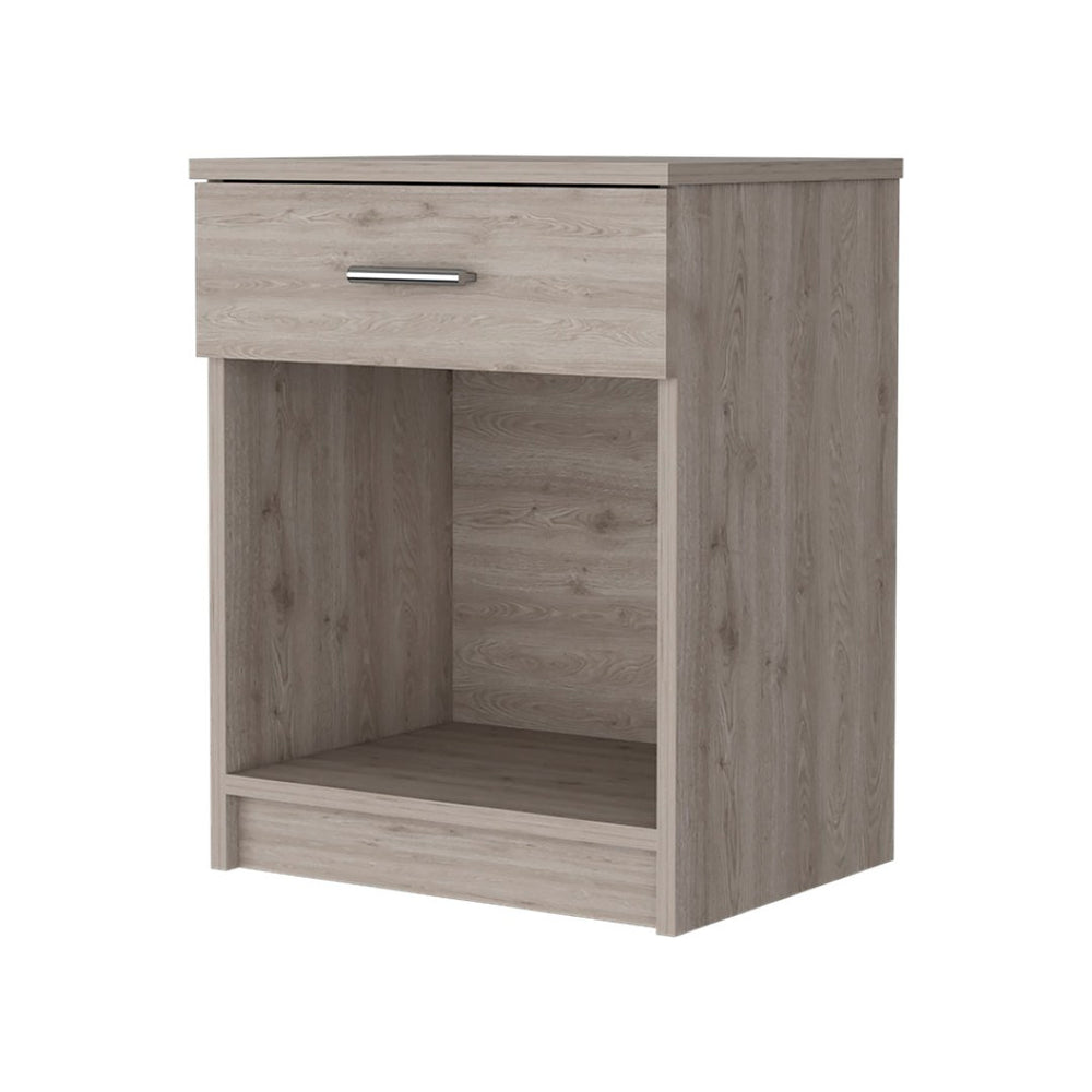 English Elm Pictor Compact Bedroom Nightstand with Single Drawer Open Shelf and Smooth Top B128P148961