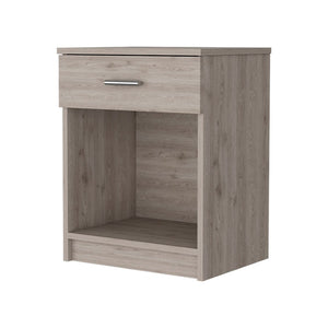 English Elm Pictor Compact Bedroom Nightstand with Single Drawer Open Shelf and Smooth Top B128P148961