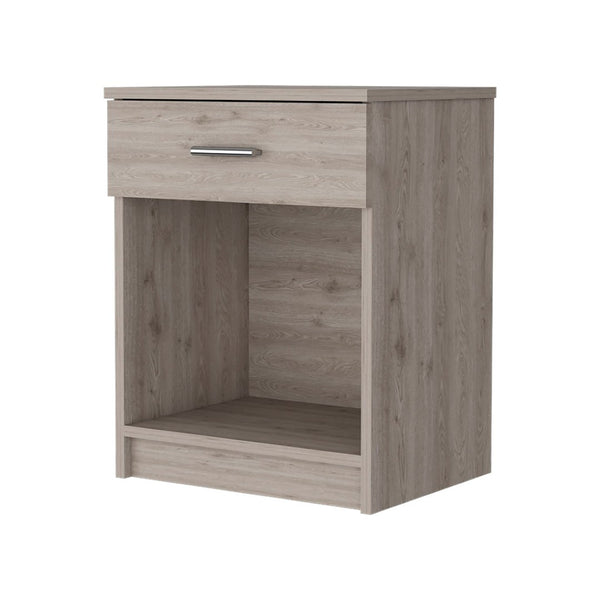 English Elm Pictor Compact Bedroom Nightstand with Single Drawer Open Shelf and Smooth Top B128P148961