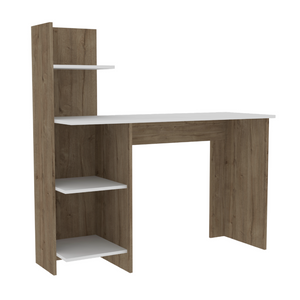 English Elm Tecoa Modern Writing Desk with Four Open Shelves for Home Office or Bedroom B128P148979