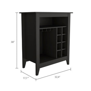 English Elm Future Wine Cabinet with Six Bottle Rack Open Shelf Drawer for Dining Room B128P322493
