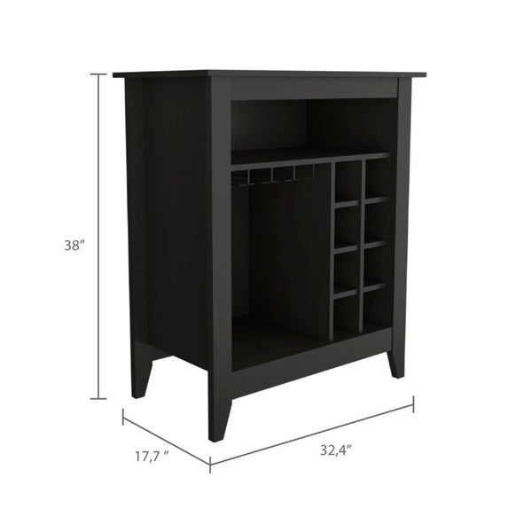 English Elm Future Wine Cabinet with Six Bottle Rack Open Shelf Drawer for Dining Room B128P322493