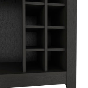 English Elm Future Wine Cabinet with Six Bottle Rack Open Shelf Drawer for Dining Room B128P322493