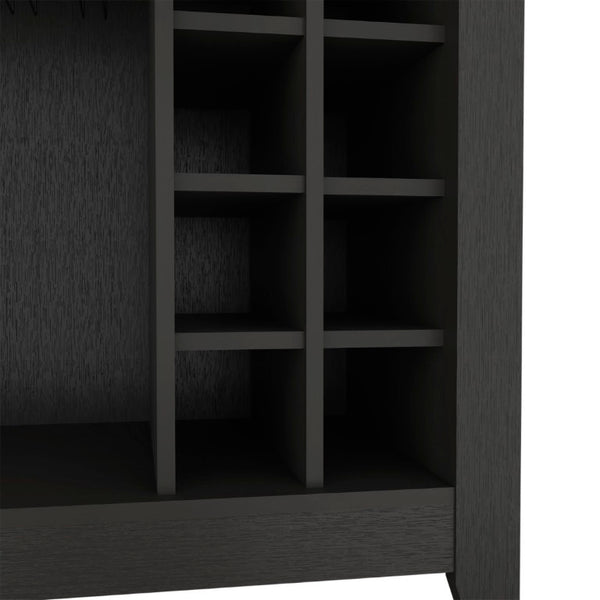 English Elm Future Wine Cabinet with Six Bottle Rack Open Shelf Drawer for Dining Room B128P322493
