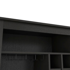 English Elm Future Wine Cabinet with Six Bottle Rack Open Shelf Drawer for Dining Room B128P322493
