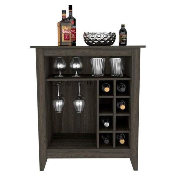 English Elm Future Bar Cabinet with Six Bottle Wine Rack Open Shelf Drawer for Dining Rooms B128P322495