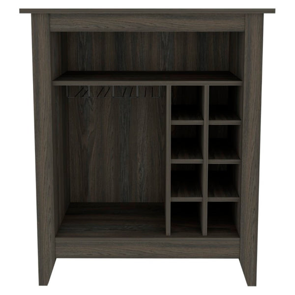English Elm Future Bar Cabinet with Six Bottle Wine Rack Open Shelf Drawer for Dining Rooms B128P322495