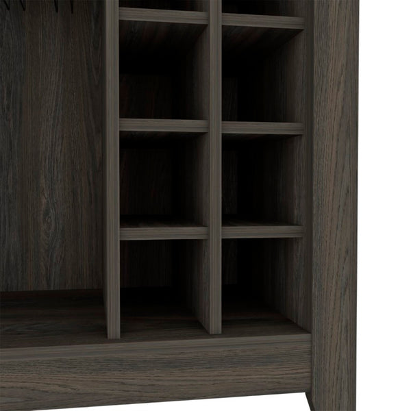 English Elm Future Bar Cabinet with Six Bottle Wine Rack Open Shelf Drawer for Dining Rooms B128P322495