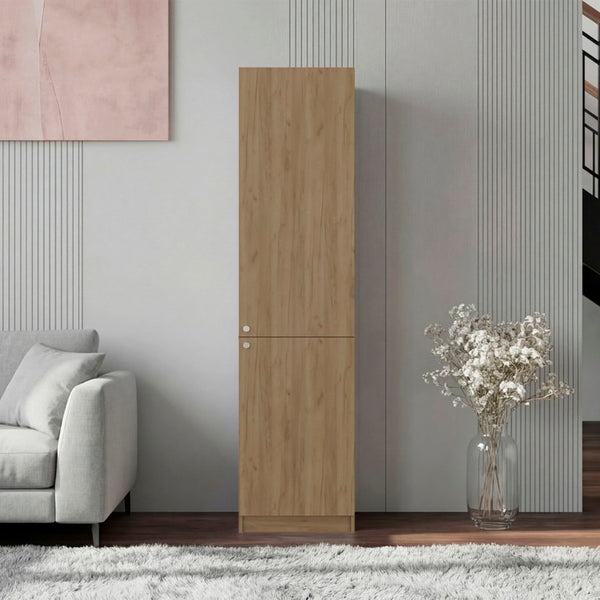 English Elm Kudai Slim Oak Storage Cabinet Five Shelves Scandinavian Minimalist Hallway Organizer B128P485420