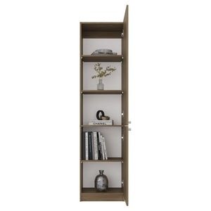 English Elm Kudai Slim Oak Storage Cabinet Five Shelves Scandinavian Minimalist Hallway Organizer B128P485420