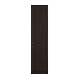 English Elm Kudai Tall Narrow Walnut Bookcase with Door Five Shelf Modern Home Storage Unit B128P485422