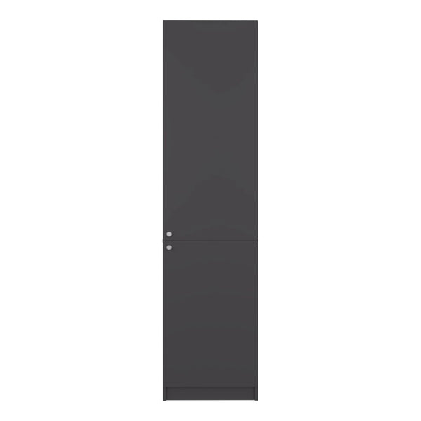English Elm Kudai Slim Five Shelf Storage Cabinet in Matte Grey for Hallway or Bedroom B128P485423