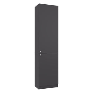 English Elm Kudai Slim Five Shelf Storage Cabinet in Matte Grey for Hallway or Bedroom B128P485423