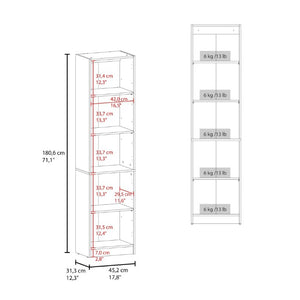English Elm Milo Slim Glass Door Storage Cabinet with Five Shelves for Minimalist Interiors B128P485425