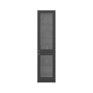 English Elm Milo Slim Glass Door Storage Cabinet Five Shelves Minimalist Matte Finish for Small Spaces B128P485427