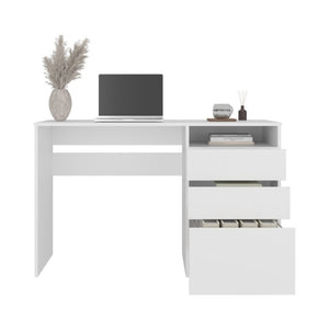 English Elm Fm Furniture Louisiana Three Drawer Writing Desk in White for Small Home Offices B128P485446