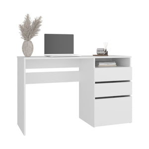 English Elm Fm Furniture Louisiana Three Drawer Writing Desk in White for Small Home Offices B128P485446