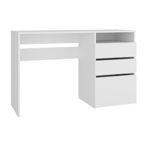 English Elm Fm Furniture Louisiana Three Drawer Writing Desk in White for Small Home Offices B128P485446