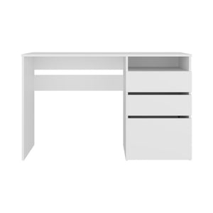 English Elm Fm Furniture Louisiana Three Drawer Writing Desk in White for Small Home Offices B128P485446