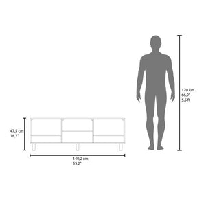 English Elm Fm Furniture Eclipse White TV Stand and Coffee Table Set with Open Shelving B128P485448