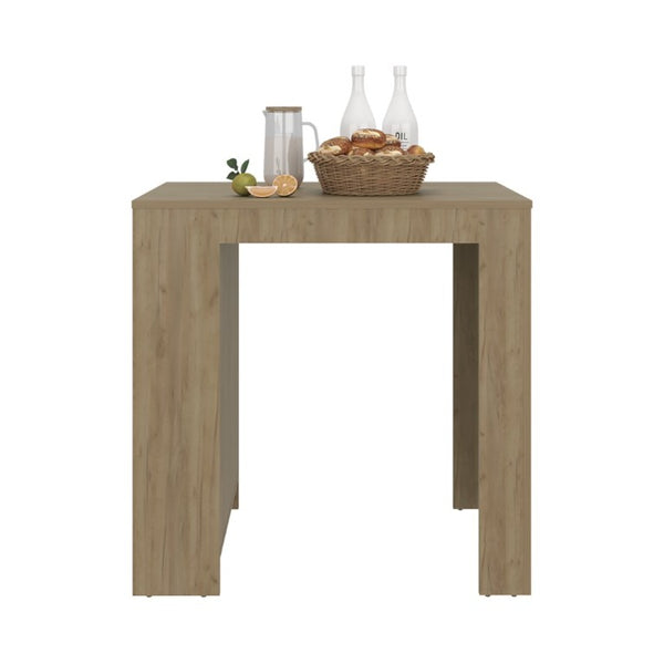 English Elm Fm Furniture Harlan Oak Counter Height Island with Open Three Sided Base Shelving B128P485449