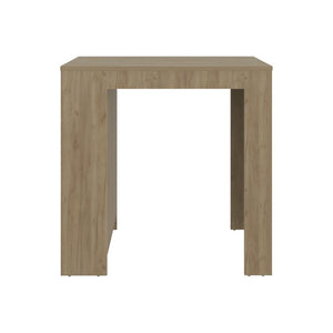 English Elm Fm Furniture Harlan Oak Counter Height Island with Open Three Sided Base Shelving B128P485449