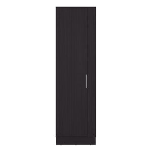 English Elm Fm Furniture Nampa Tall Single Door Wenge Storage Cabinet with Built in Broom Hangers B128P485450