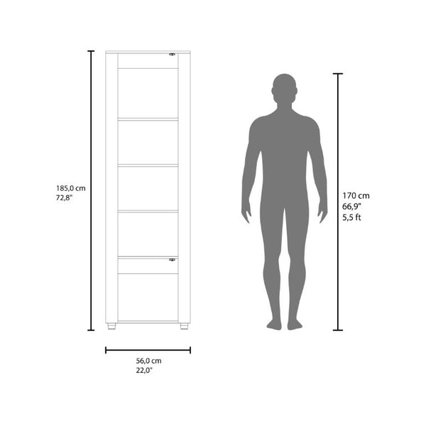 English Elm Fm Furniture Liora Tall Tower Cabinet Natural Oak White Finish for Slim Space Storage B128P485454