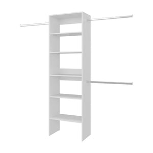 English Elm Fm Furniture Elara Freestanding Wardrobe Tower with Hanging Bars and Open Shelving B128P485456