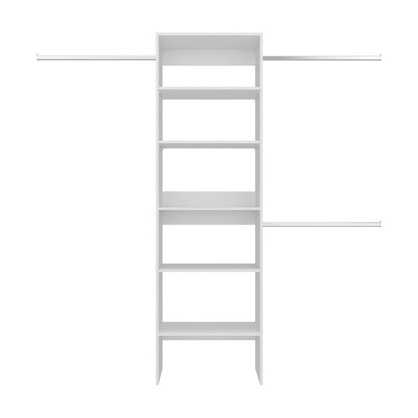 English Elm Fm Furniture Elara Freestanding Wardrobe Tower with Hanging Bars and Open Shelving B128P485456