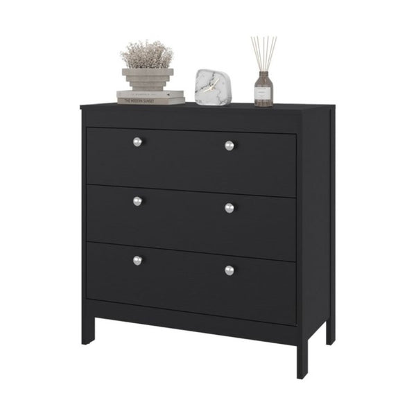 English Elm Fm Furniture Reti Three Drawer Chest Wengue Finish Elevated Base Bedroom Storage B128P485462