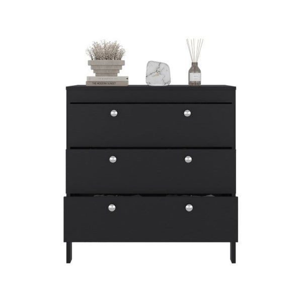 English Elm Fm Furniture Reti Three Drawer Chest Wengue Finish Elevated Base Bedroom Storage B128P485462