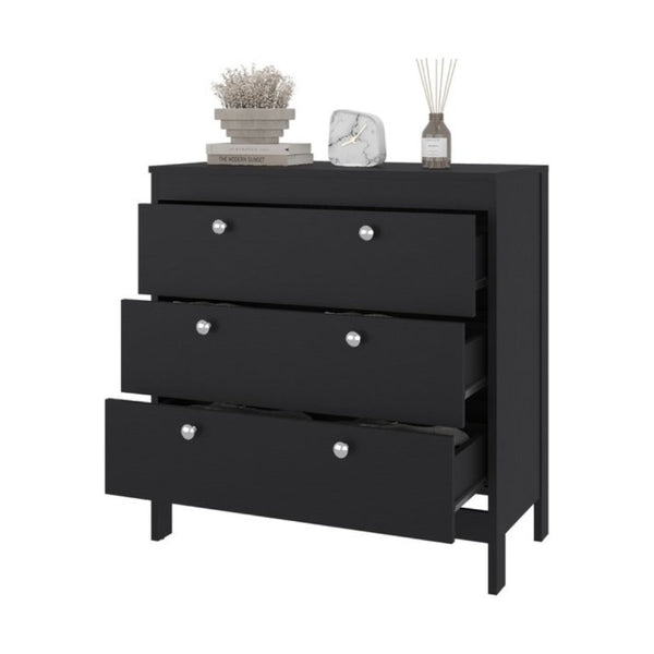 English Elm Fm Furniture Reti Three Drawer Chest Wengue Finish Elevated Base Bedroom Storage B128P485462