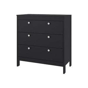 English Elm Fm Furniture Reti Three Drawer Chest Wengue Finish Elevated Base Bedroom Storage B128P485462