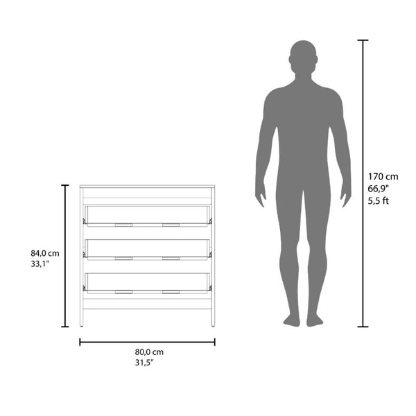 English Elm Fm Furniture Reti Three Drawer Chest Wengue Finish Elevated Base Bedroom Storage B128P485462