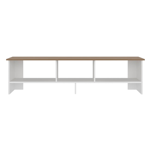 English Elm Blacksburg Two Tone Media Console with Open Shelves for 60 Inch TVs Modern Living B128P535611