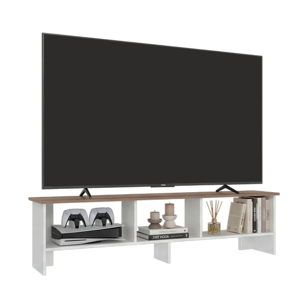 English Elm Blacksburg Two Tone Media Console with Open Shelves for 60 Inch TVs Modern Living B128P535611