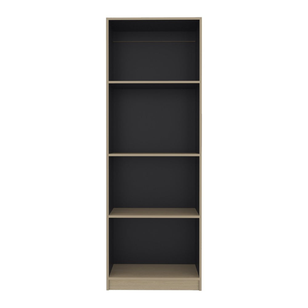 English Elm Bear Flat Slim 71 Inch Tall Open Bookcase Four Shelf Vertical Storage for Modern Homes B128P535612